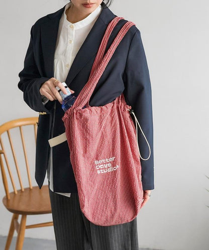 BetterDays studio × FREAK'S STORE 抽繩格紋托特包