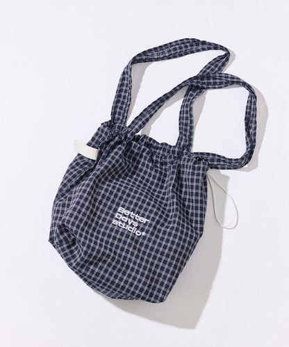 BetterDays studio × FREAK'S STORE 抽繩格紋托特包