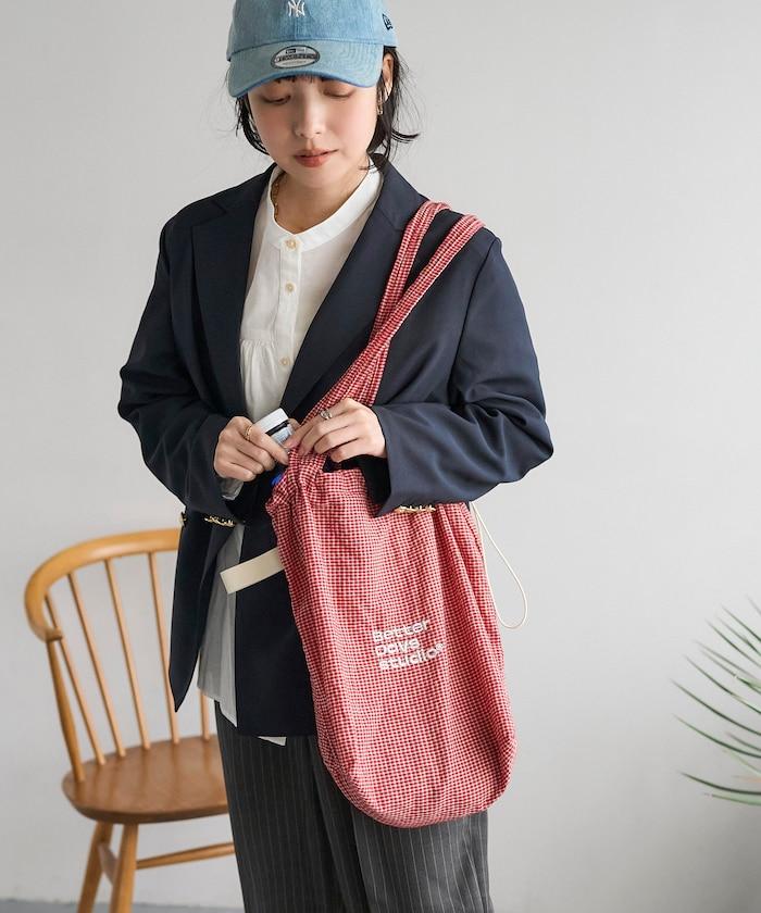 BetterDays studio × FREAK'S STORE 抽繩格紋托特包