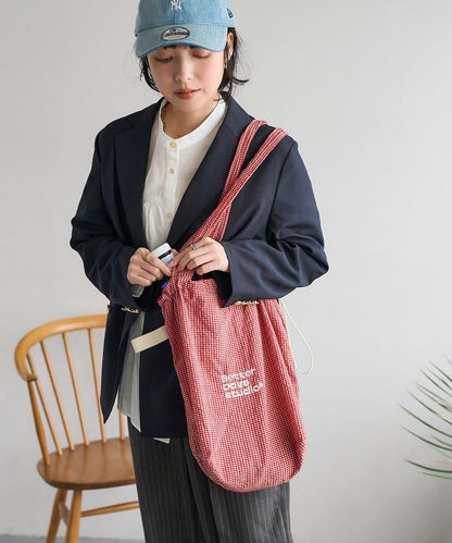 BetterDays studio × FREAK'S STORE 抽繩格紋托特包