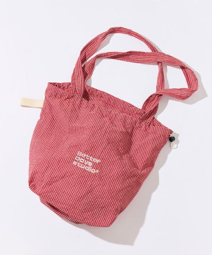 BetterDays studio × FREAK'S STORE 抽繩格紋托特包