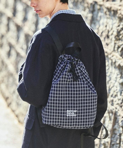 BetterDays studio × FREAK'S STORE 抽繩雙肩包式 可收納 格紋 迷你包