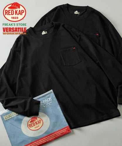 RED KAP × FREAK'S STORE 聯名 2P 長袖 單點Logo 圓領 口袋T恤 [2枚セット]