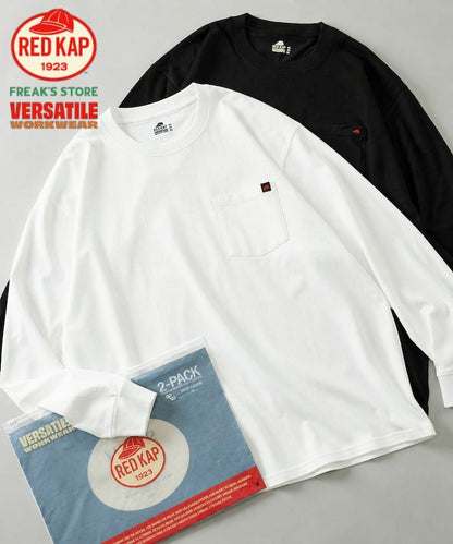 RED KAP × FREAK'S STORE 聯名 2P 長袖 單點Logo 圓領 口袋T恤 [2枚セット]