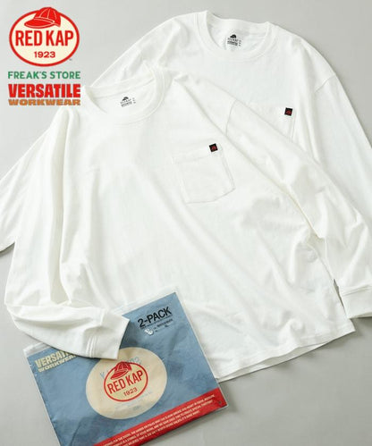RED KAP × FREAK'S STORE 聯名 2P 長袖 單點Logo 圓領 口袋T恤 [2枚セット]