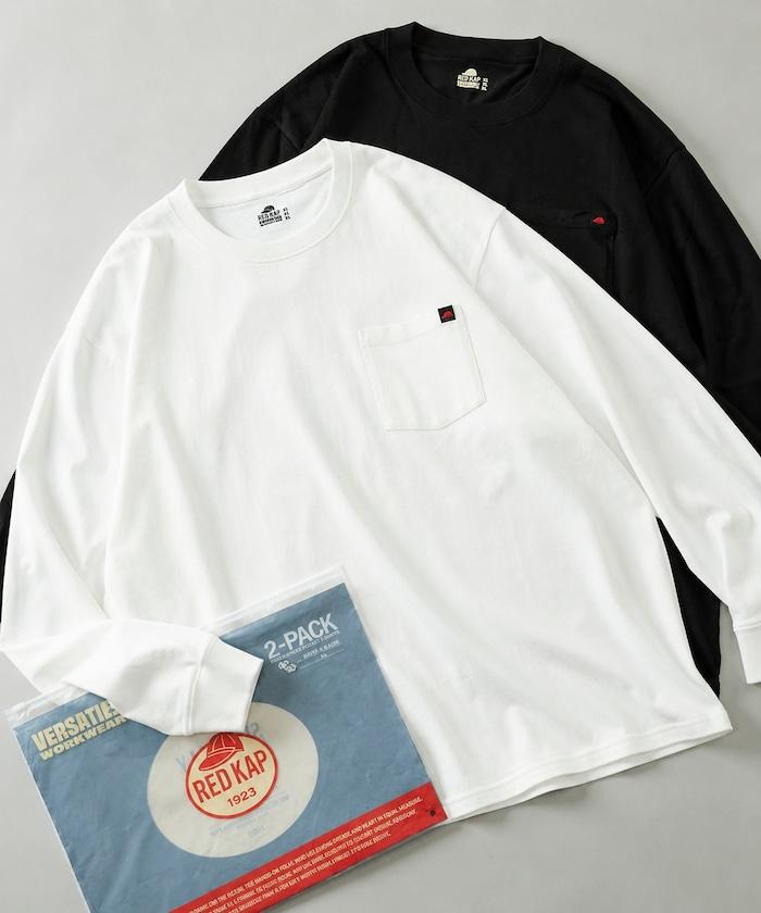 RED KAP × FREAK'S STORE 聯名 2P 長袖 單點Logo 圓領 口袋T恤 [2枚セット]