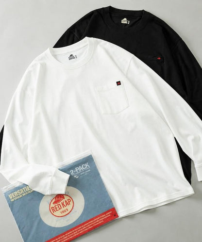 RED KAP × FREAK'S STORE 聯名 2P 長袖 單點Logo 圓領 口袋T恤 [2枚セット]