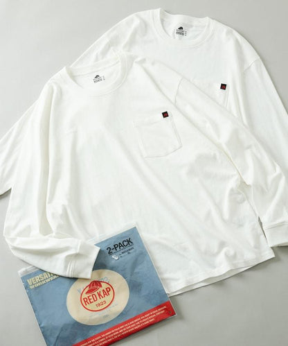 RED KAP × FREAK'S STORE 聯名 2P 長袖 單點Logo 圓領 口袋T恤 [2枚セット]
