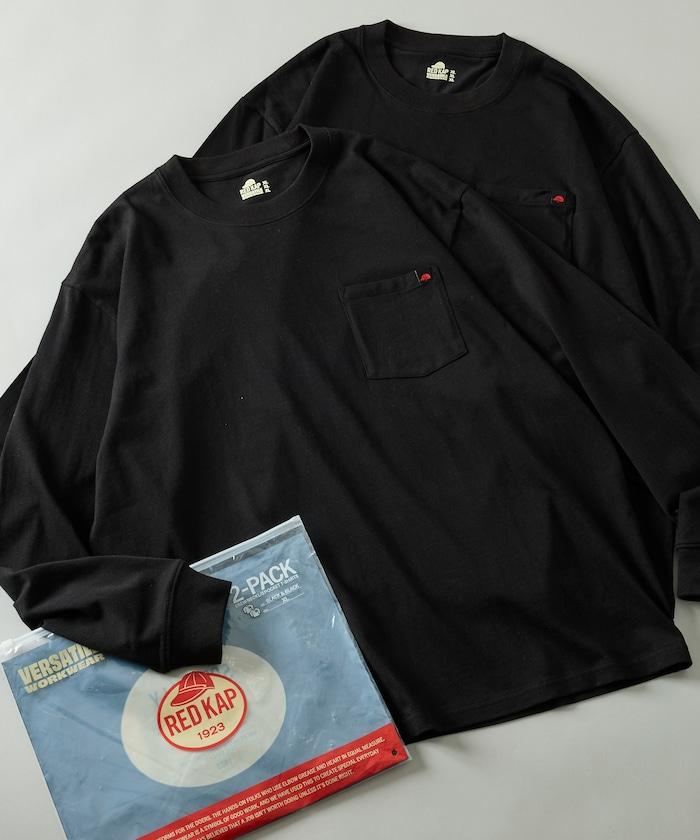 RED KAP × FREAK'S STORE 聯名 2P 長袖 單點Logo 圓領 口袋T恤 [2枚セット]