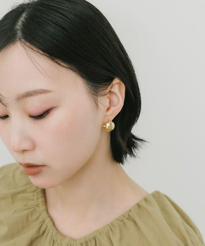 金屬球一觸式耳釘