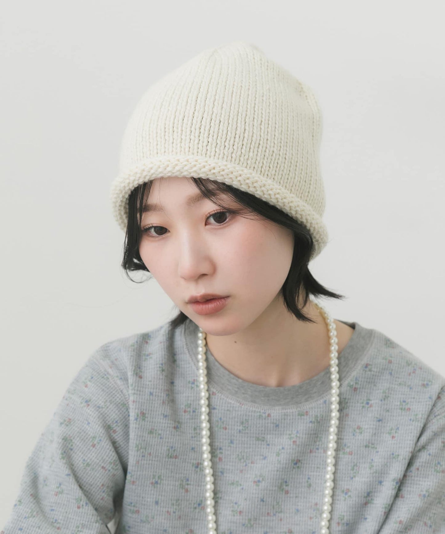 卷邊針織毛線帽