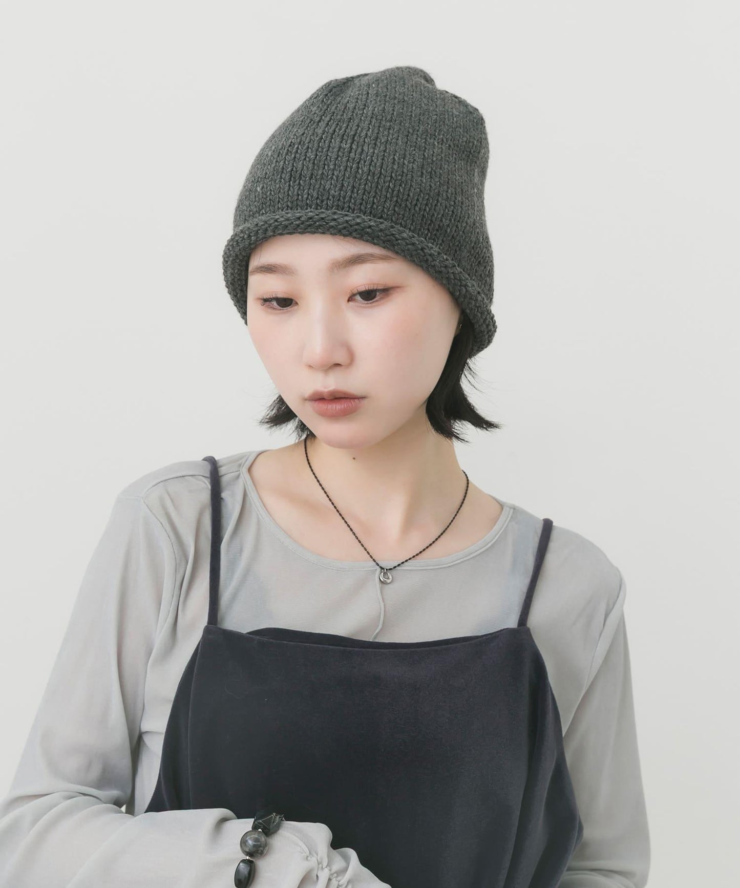 卷邊針織毛線帽
