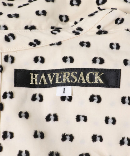 HAVERSACK 波點提花褶皺連衣裙
