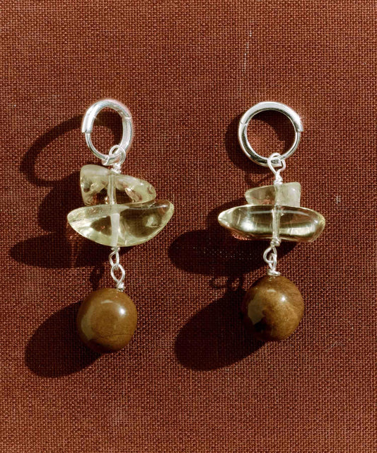 SMELLY so’ lemon quartz hoop pierce