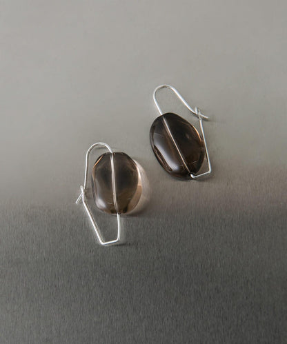 SMELLY so’ smoky quartz 耳釘