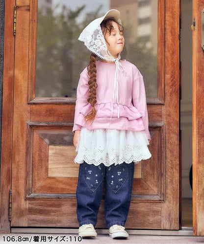 下襬荷葉邊收腰上衣