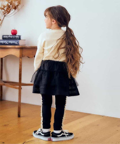 側邊蕾絲打底褲 10分褲