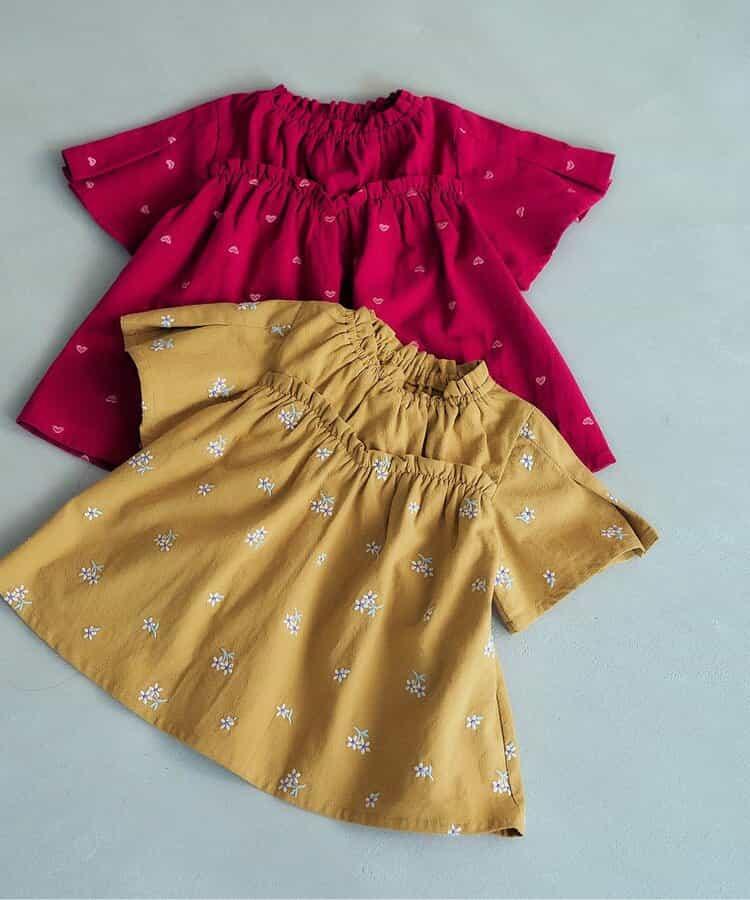 花朵愛心刺繡束腰上衣（可成套搭配）