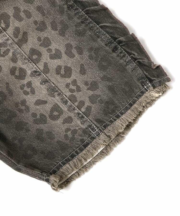 豹紋荷葉邊六分褲