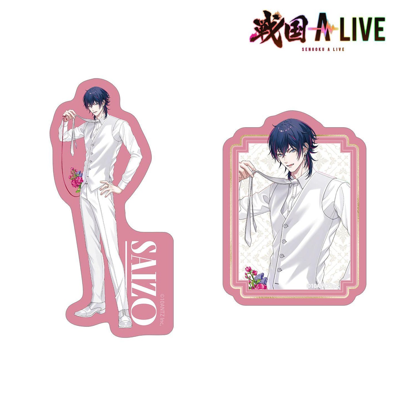 戰國 A LIVE 描き下ろし 霧隱才藏 3週年衣裝ver. 異形貼紙2件套