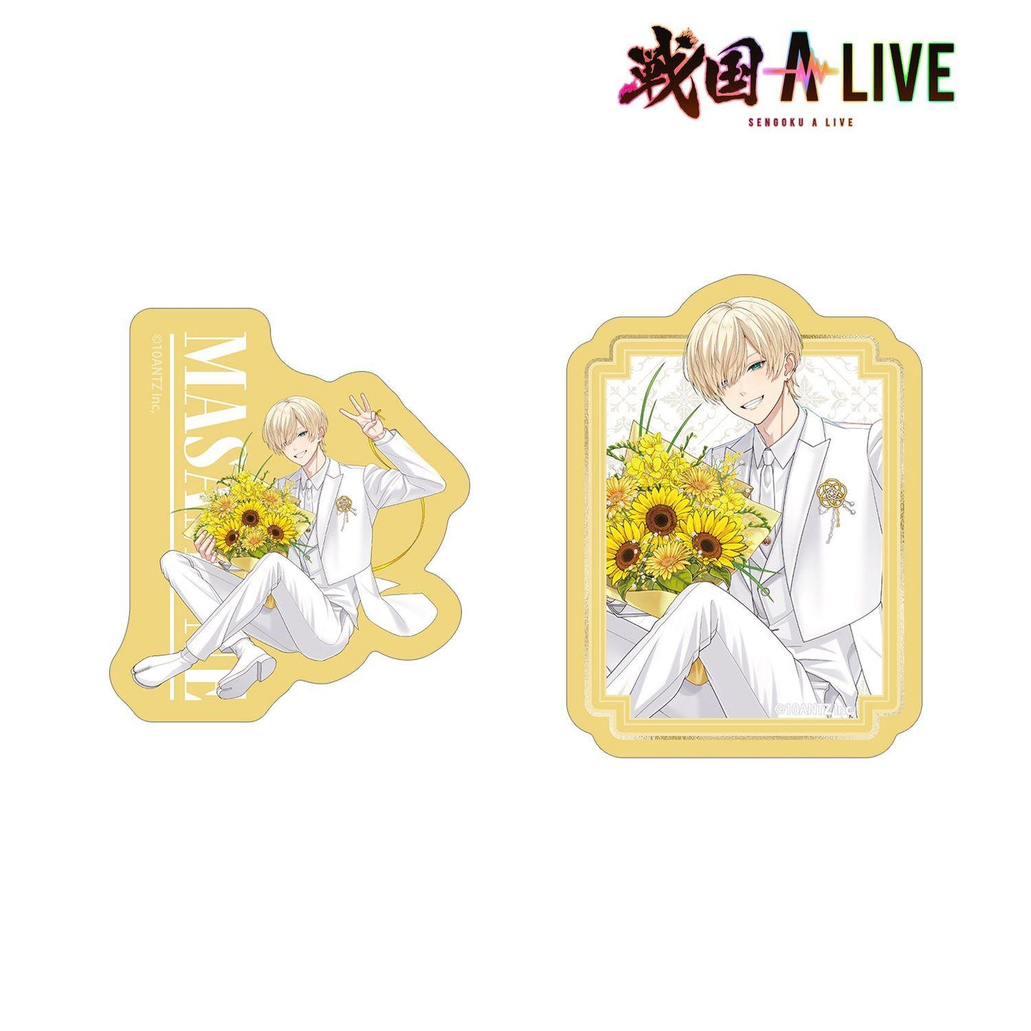 戦國 A LIVE_描き下ろし 伊達 政宗 3週年衣裝ver. 異形貼紙2件套