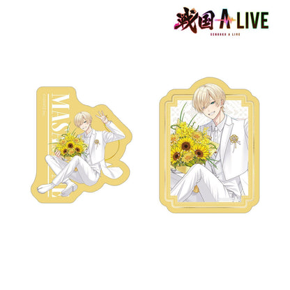 戦國 A LIVE_描き下ろし 伊達 政宗 3週年衣裝ver. 異形貼紙2件套