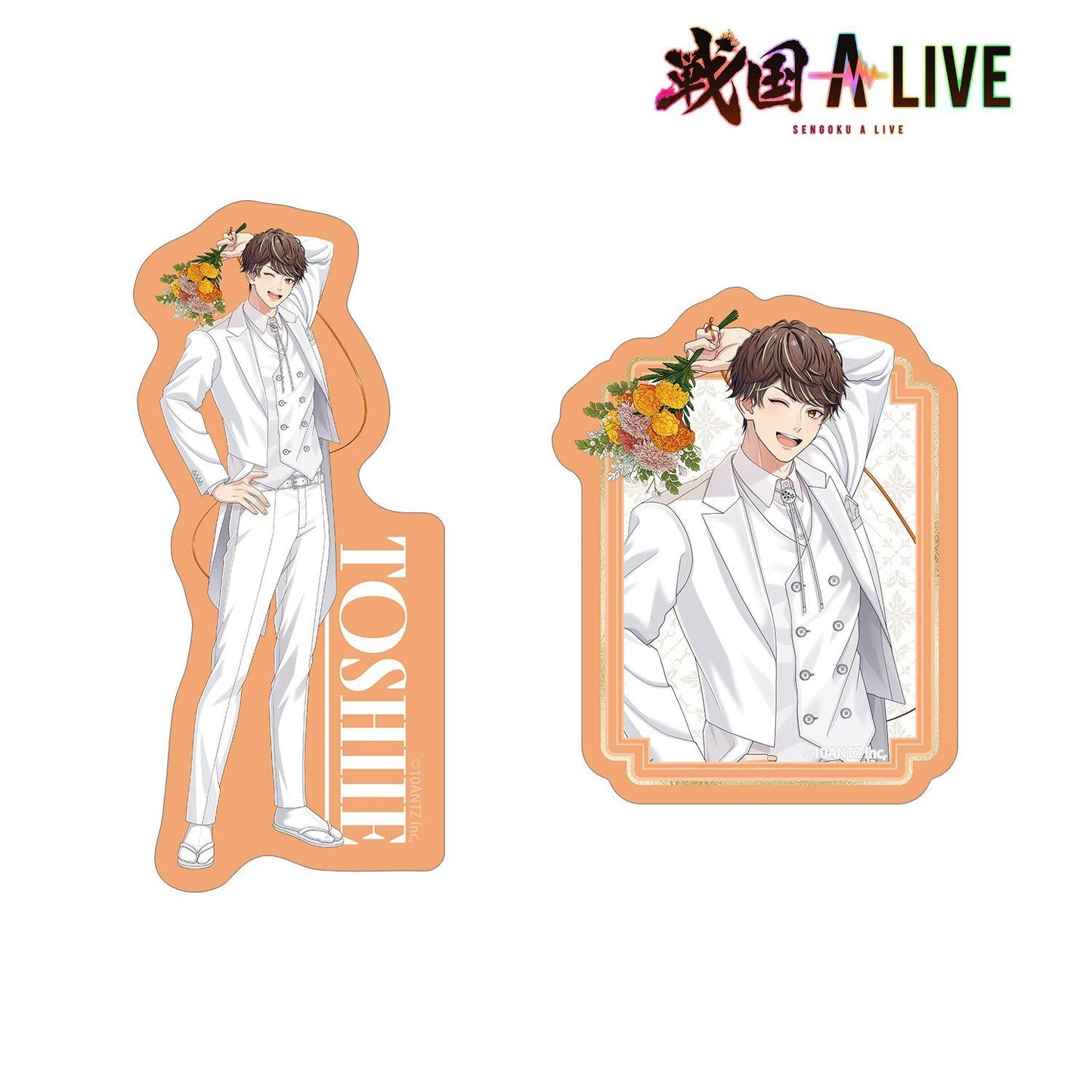 戦國 A LIVE_描き下ろし 前田利家 3週年衣裝ver. 異形貼紙2件套