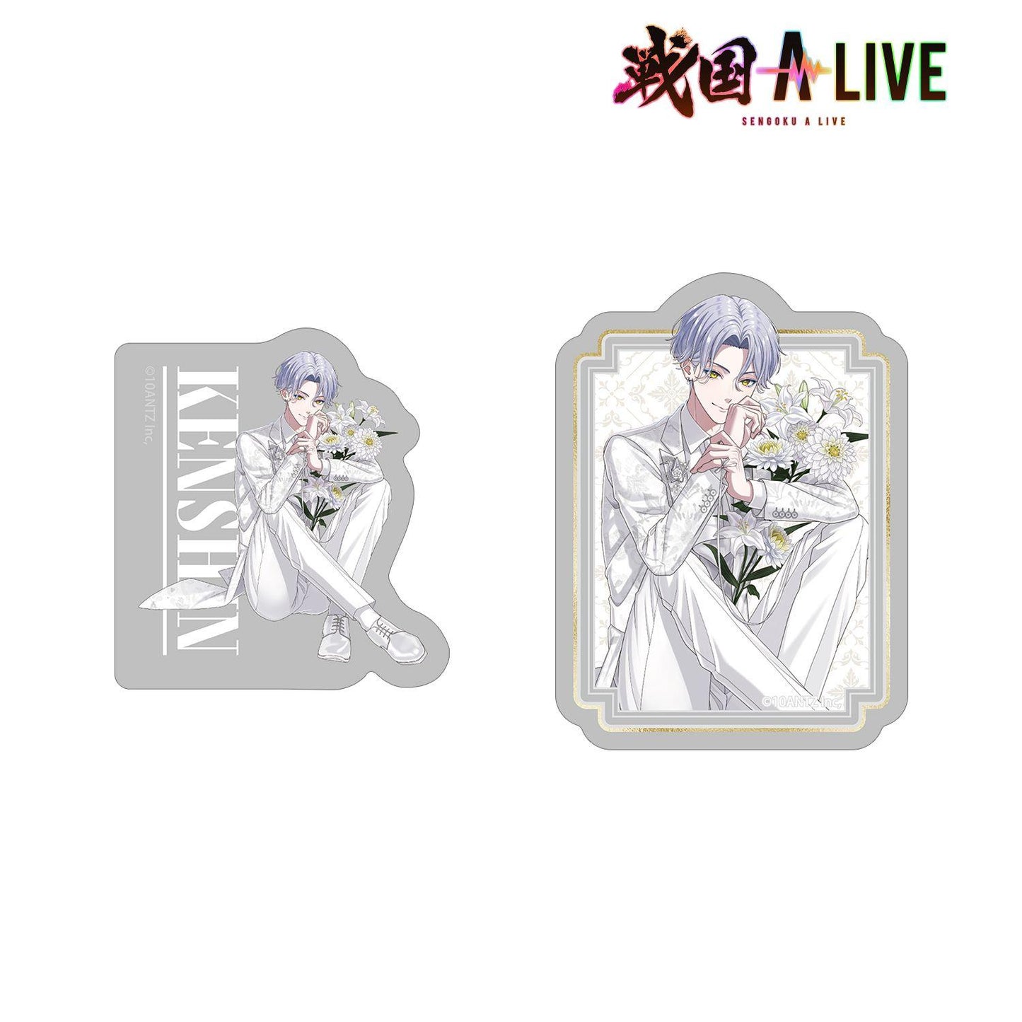戰國 A LIVE 描き下ろし 上杉謙信 3週年衣裝ver. 異形貼紙2件套