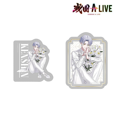 戰國 A LIVE 描き下ろし 上杉謙信 3週年衣裝ver. 異形貼紙2件套