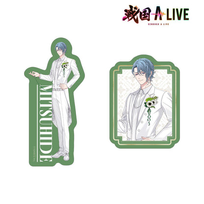 戦國 A LIVE 描き下ろし 明智光秀 3週年衣裝ver. 異形貼紙2件套