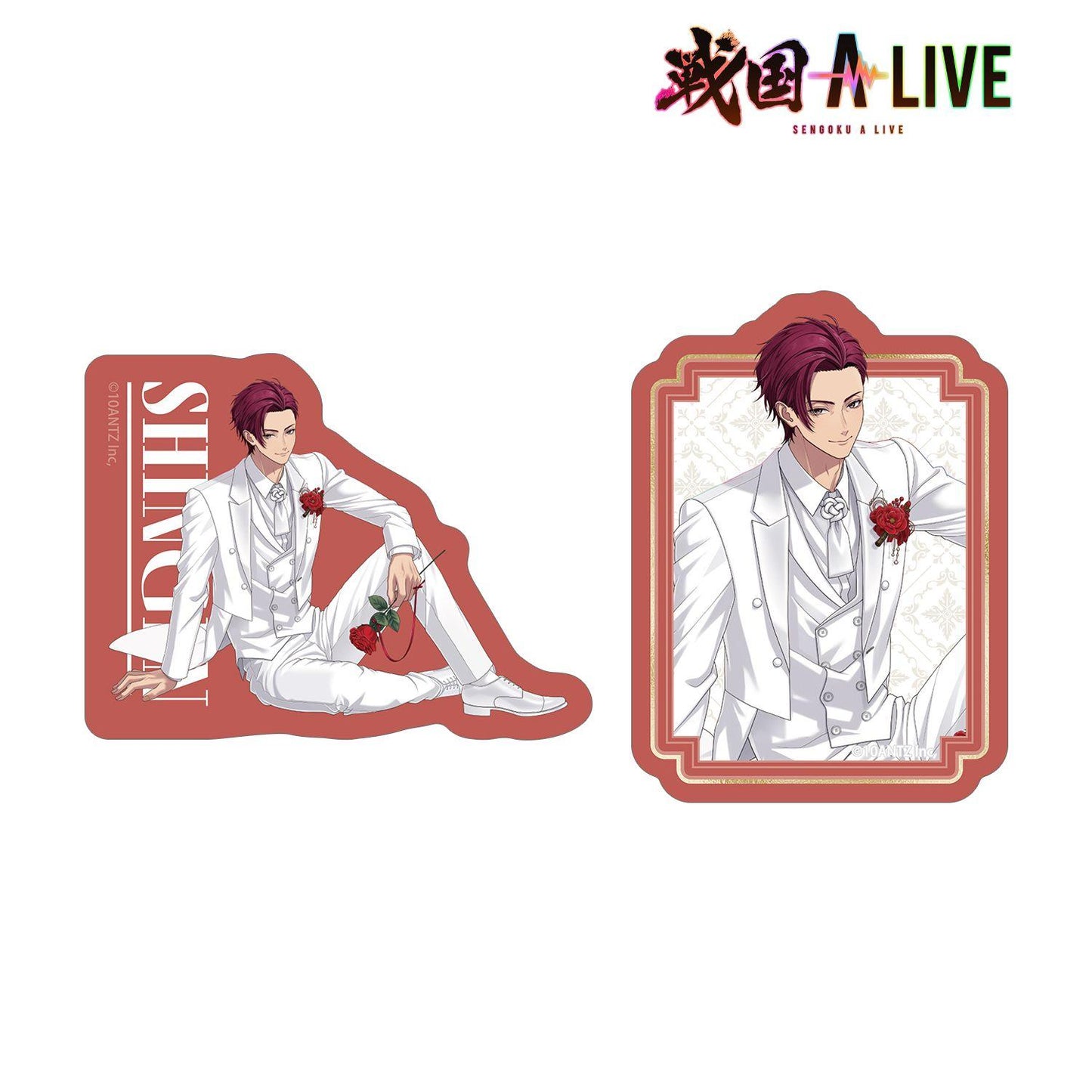 戦國 A LIVE_描き下ろし 武田 信玄 3週年衣裝ver. 異形貼紙2件套