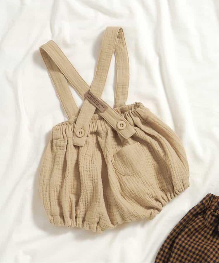 紗布揹帶燈籠褲