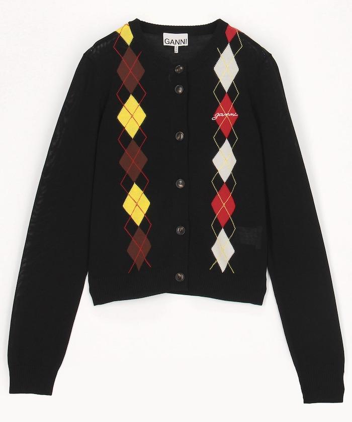 Light Cotton Argyle 開衫