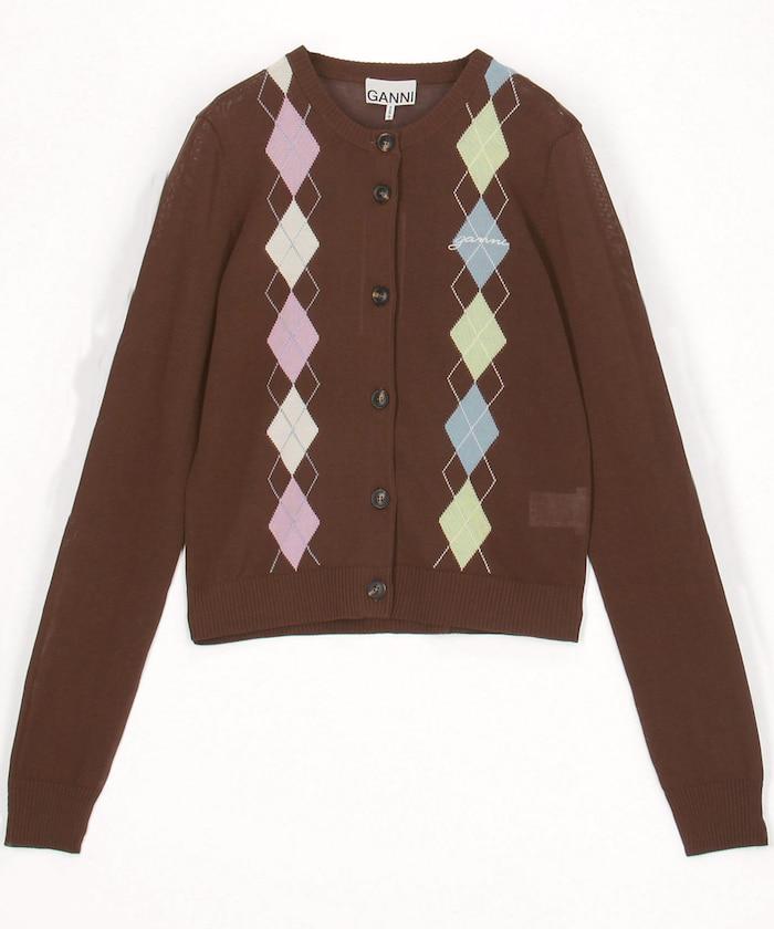 Light Cotton Argyle 開衫
