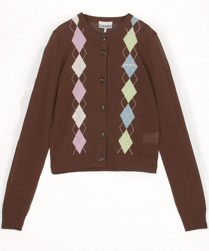 Light Cotton Argyle 開衫