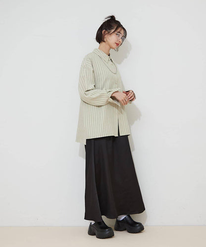 蜜桃條紋襯衫
