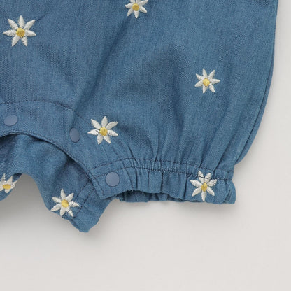 雛菊刺繡揹帶褲