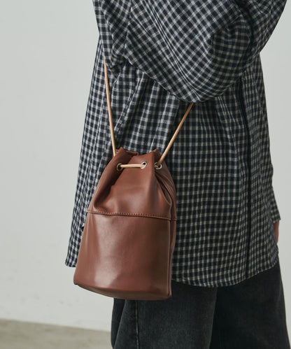 UNISEX 仿皮抽繩包