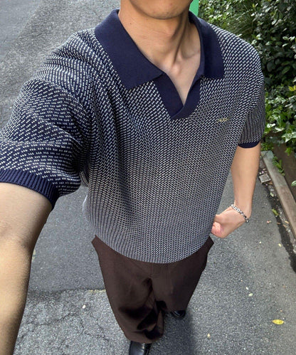 鳥眼夏季針織Polo衫