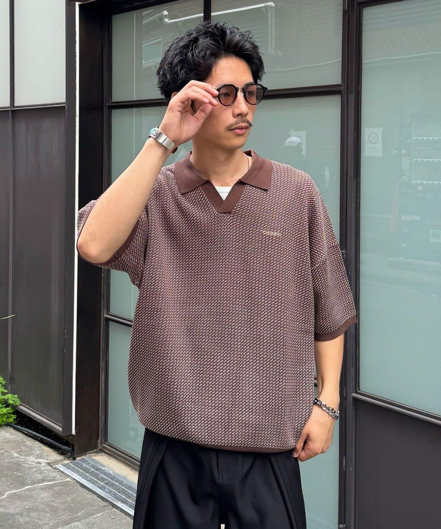 鳥眼夏季針織Polo衫