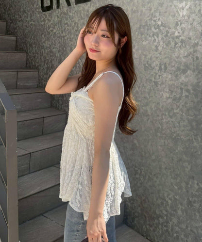continuer 蝴蝶結扭結吊帶襯衫