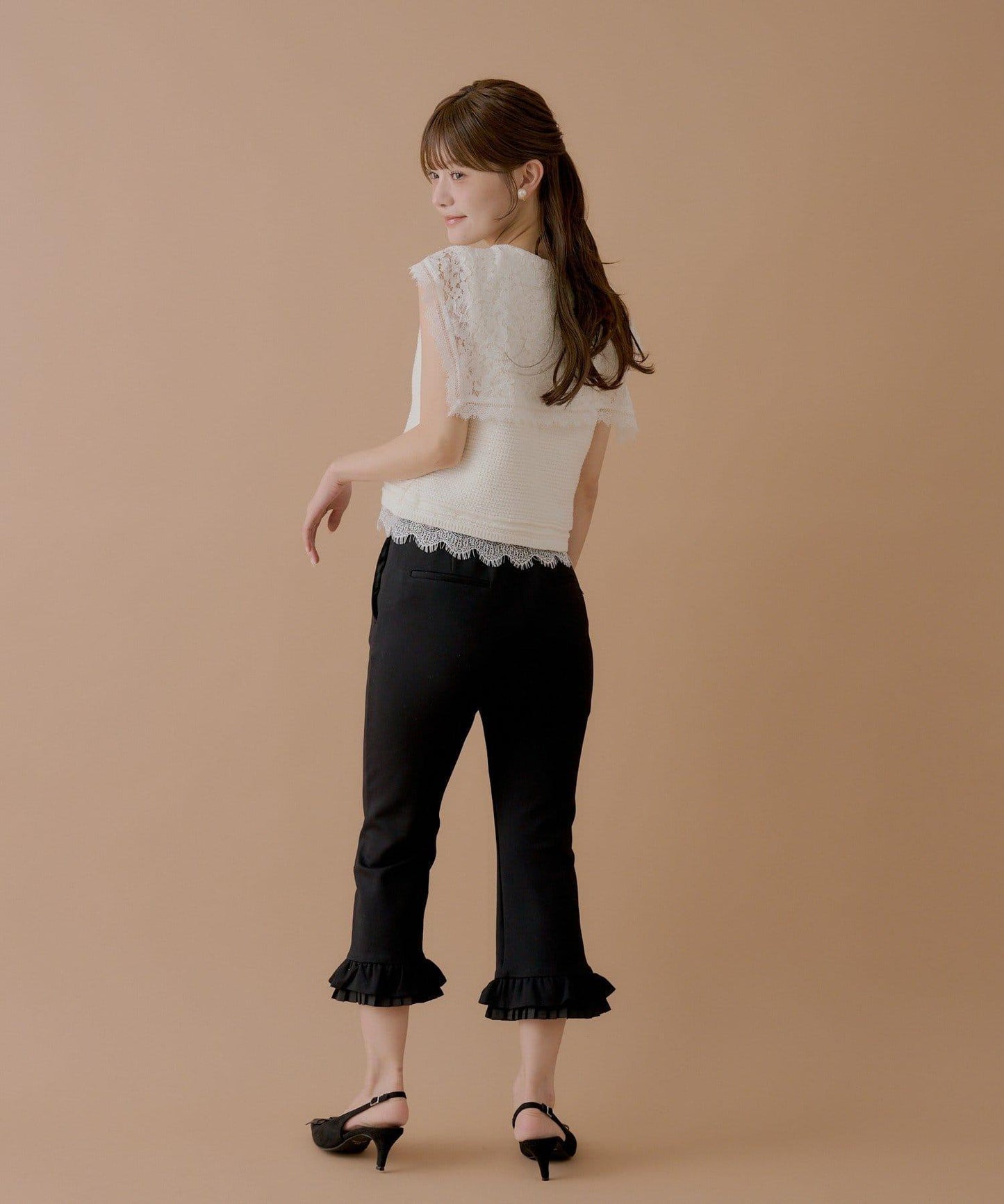 【SALON by Chico】レースセーラーカラーツイードタンク