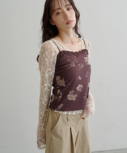 【注目單品/高彈力】花卉內衣吊帶