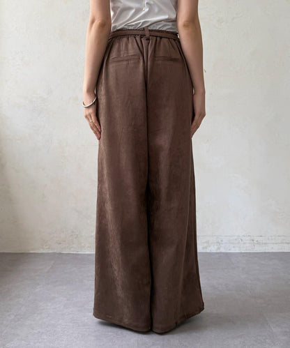 【可成套搭配】麂皮打褶長褲
