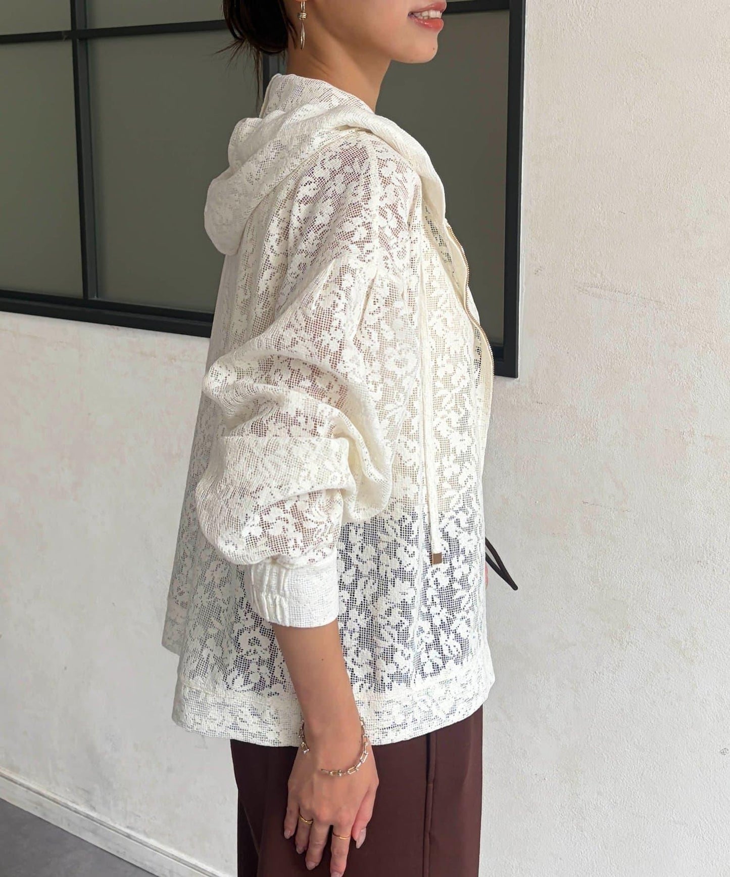 蕾絲連帽夾克