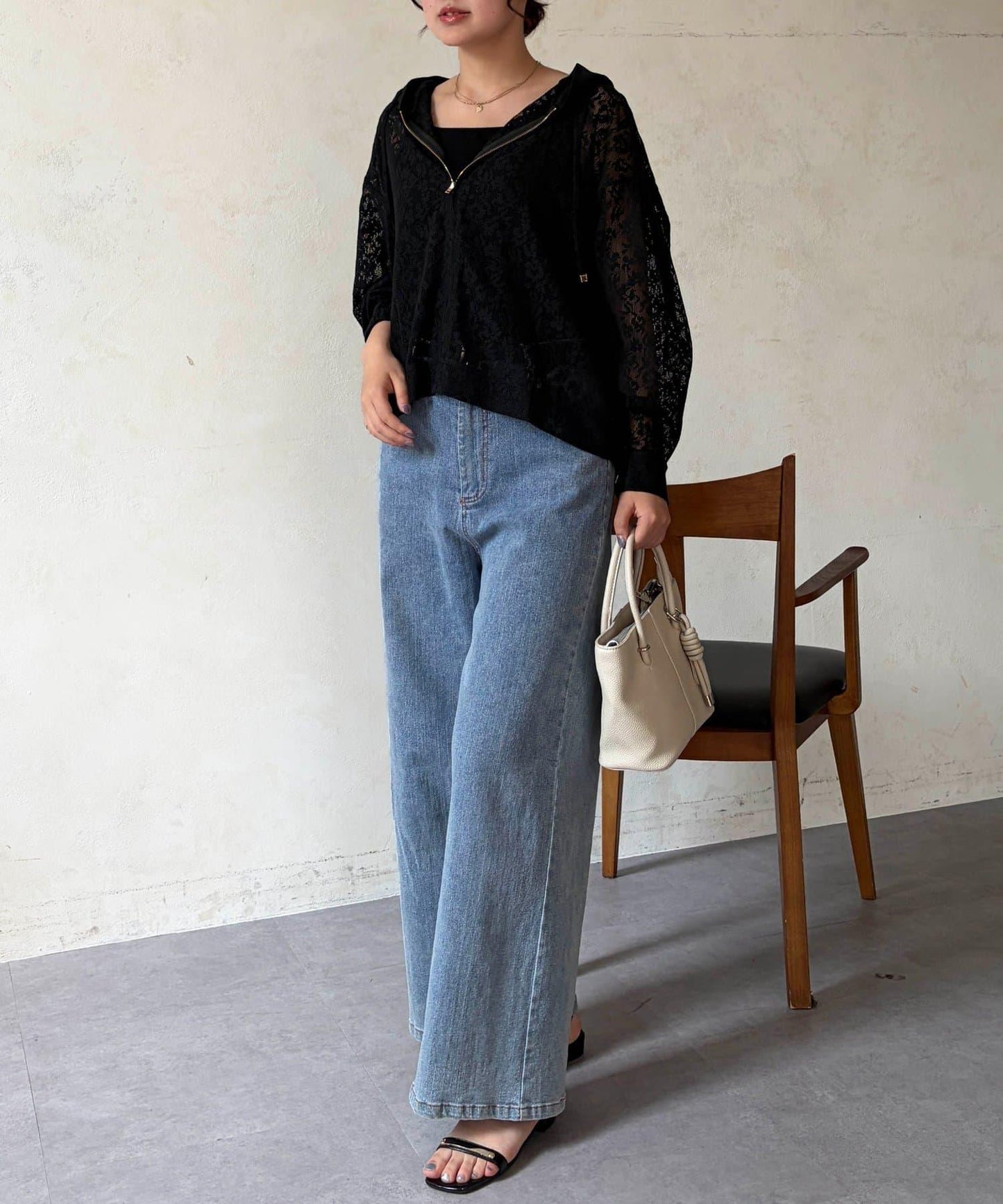 蕾絲連帽夾克