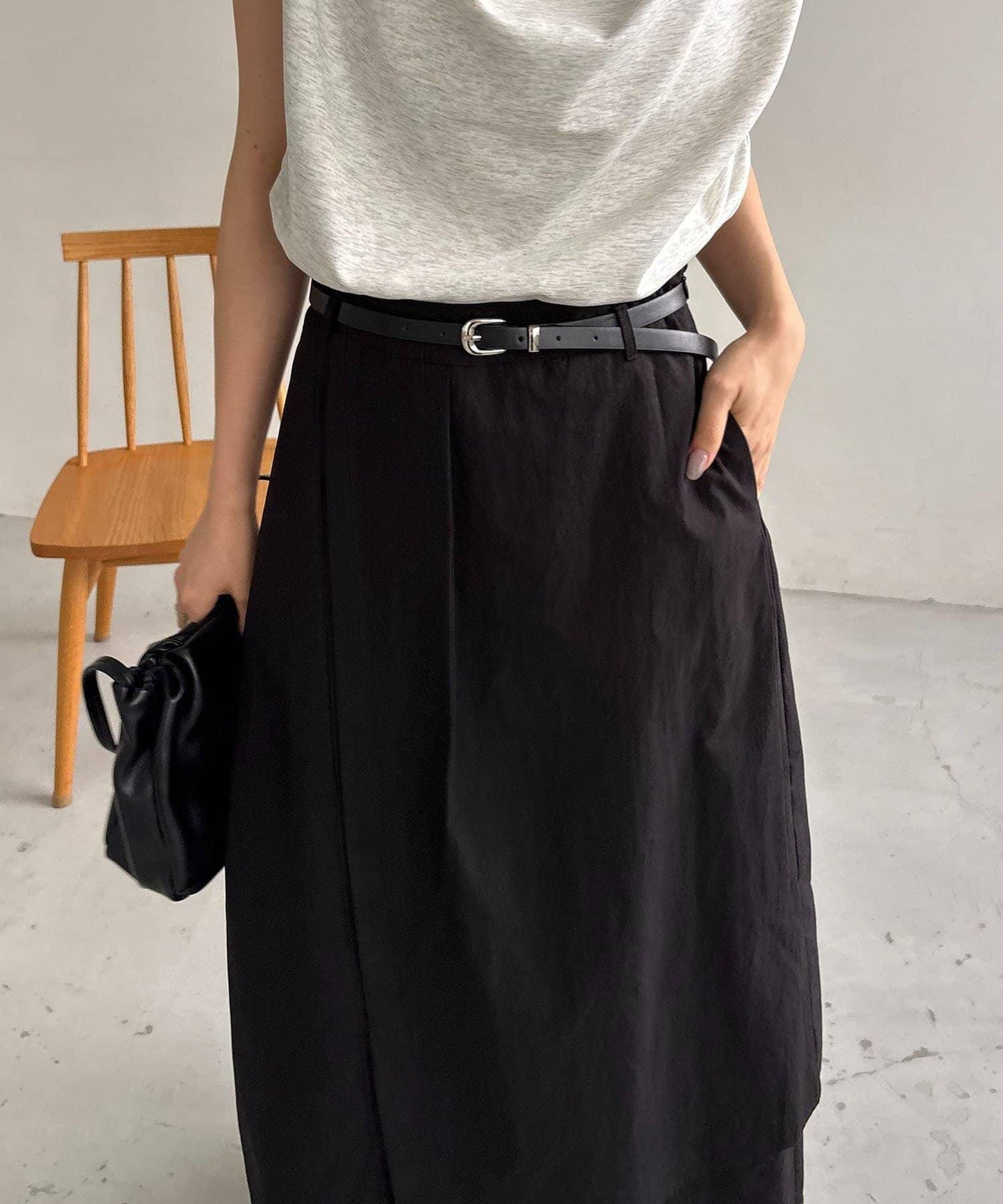 腰帶套裝疊層半身裙