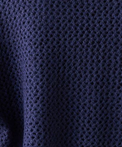 鏤空網眼短款V領針織衫