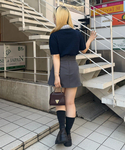 【continuer】蝴蝶結繫帶短袖針織衫
