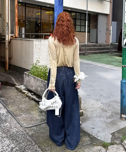 美羅設計感透視上衣